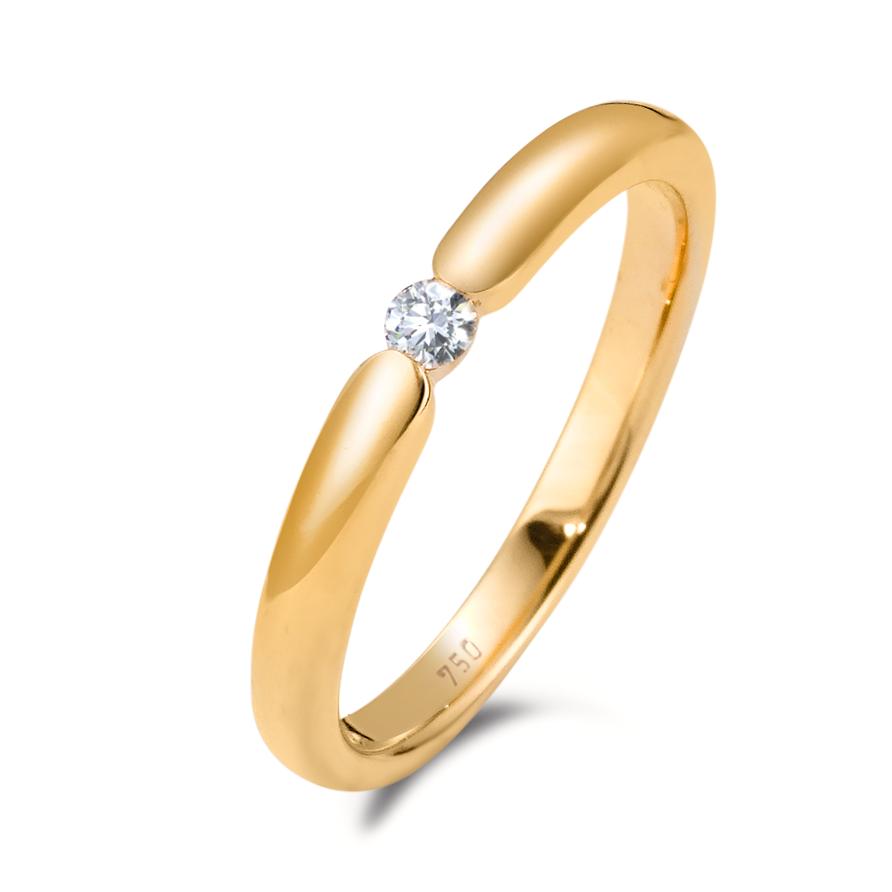 WERT 1950 € SOLITÄR BRILLANT RING 750er/18 K GELBGOLD authentic vxlt 69351