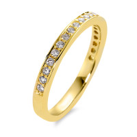 Memory Ring 750/18 K Gelbgold Diamant weiss, 0.25 ct, 21 Steine, Brillantschliff, w-si