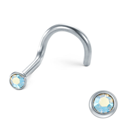 Nasenstecker Edelstahl Zirkonia aqua Ø2.5 mm