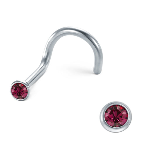 Nasenstecker Edelstahl Zirkonia pink Ø2.5 mm