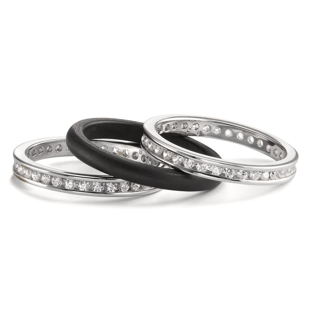 Memory Ring Silber Zirkonia weiss rhodiniert