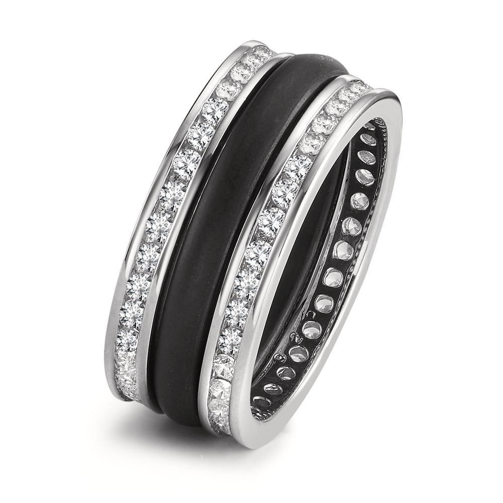 Memory Ring Silber Zirkonia weiss rhodiniert