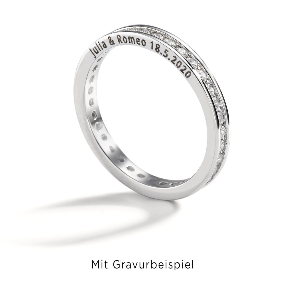 Memory Ring Silber Zirkonia weiss rhodiniert