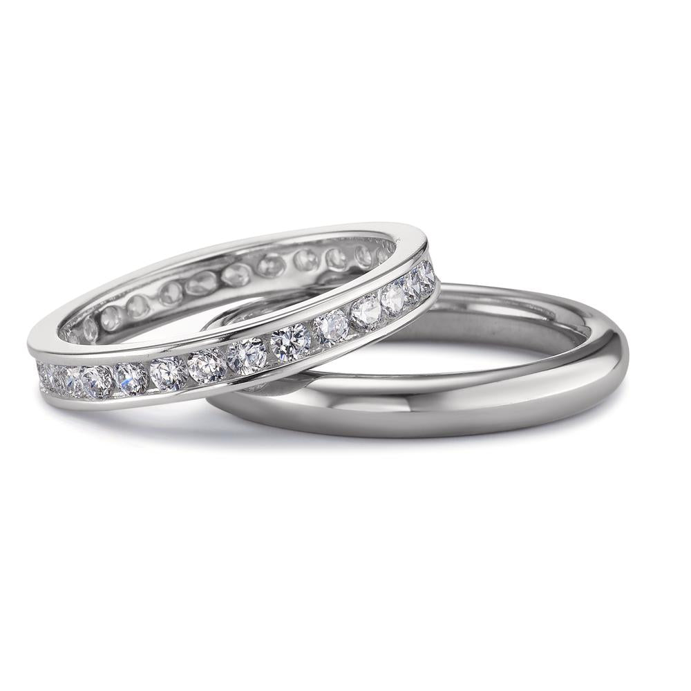 Memory Ring Silber Zirkonia weiss rhodiniert