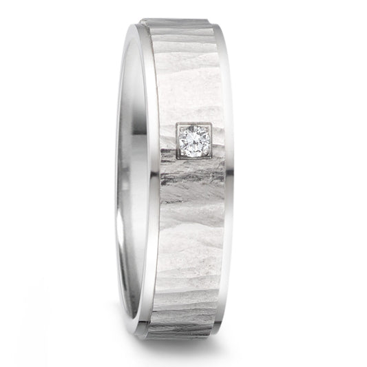 Partnerring Edelstahl Diamant 0.06 ct, tw-si