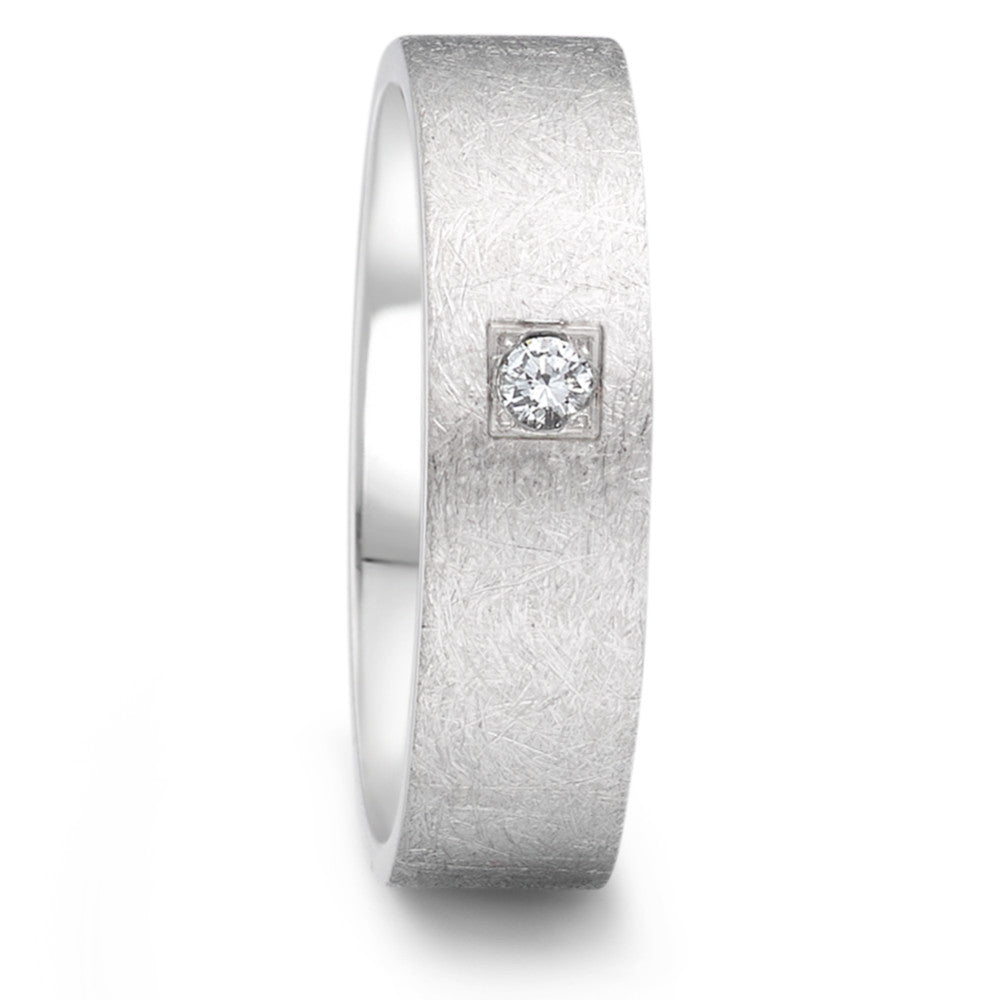 Partnerring Edelstahl Diamant 0.06 ct, tw-si