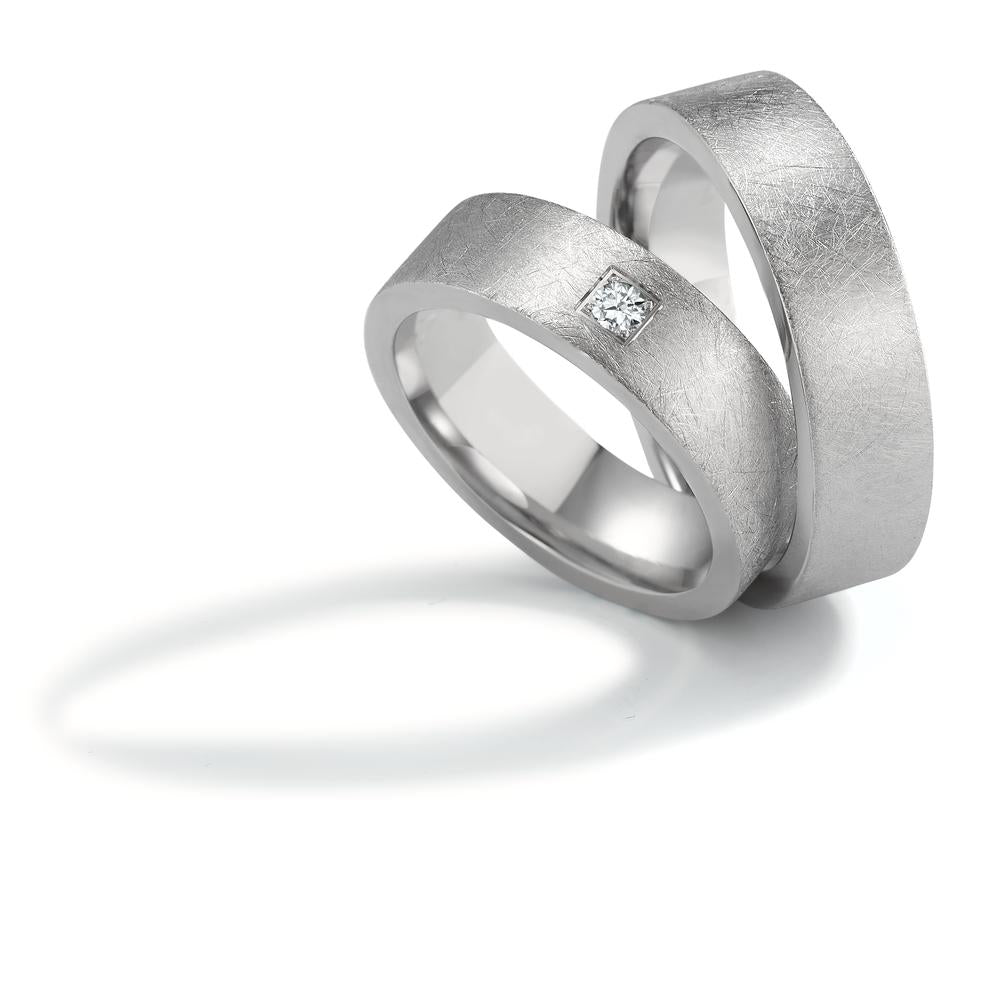 Partnerring Edelstahl Diamant 0.06 ct, tw-si