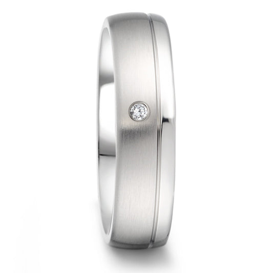 Partnerring Edelstahl Diamant 0.02 ct, tw-si