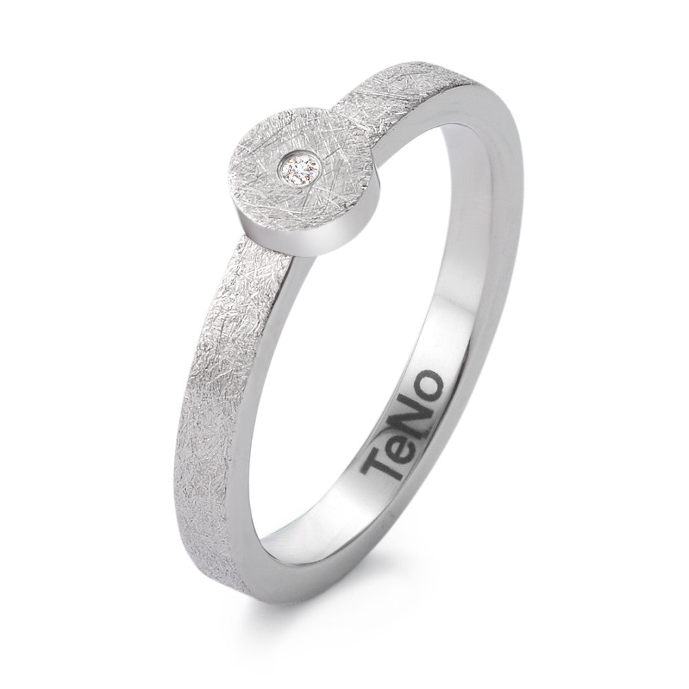 Fingerring Edelstahl Diamant 0.012 ct, tw-si