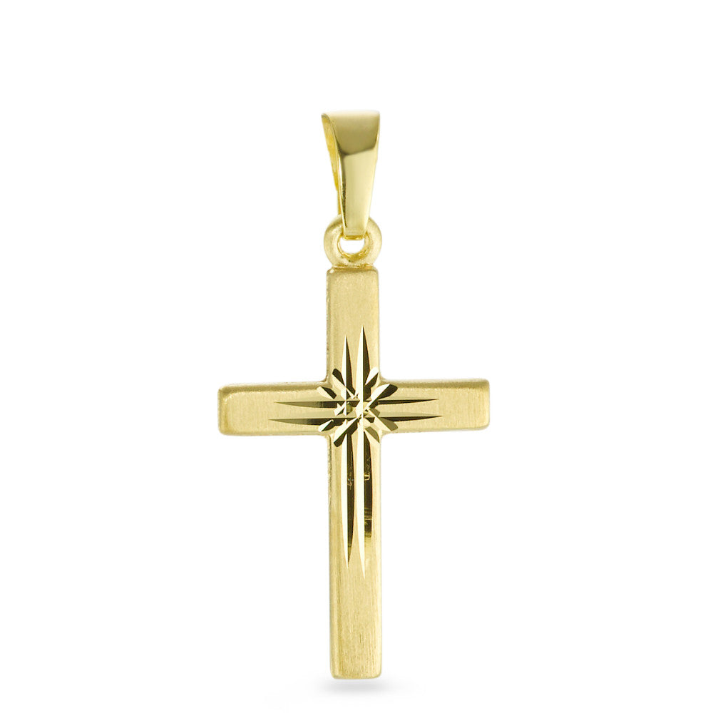 Anhänger 750/18 K Gelbgold Kreuz