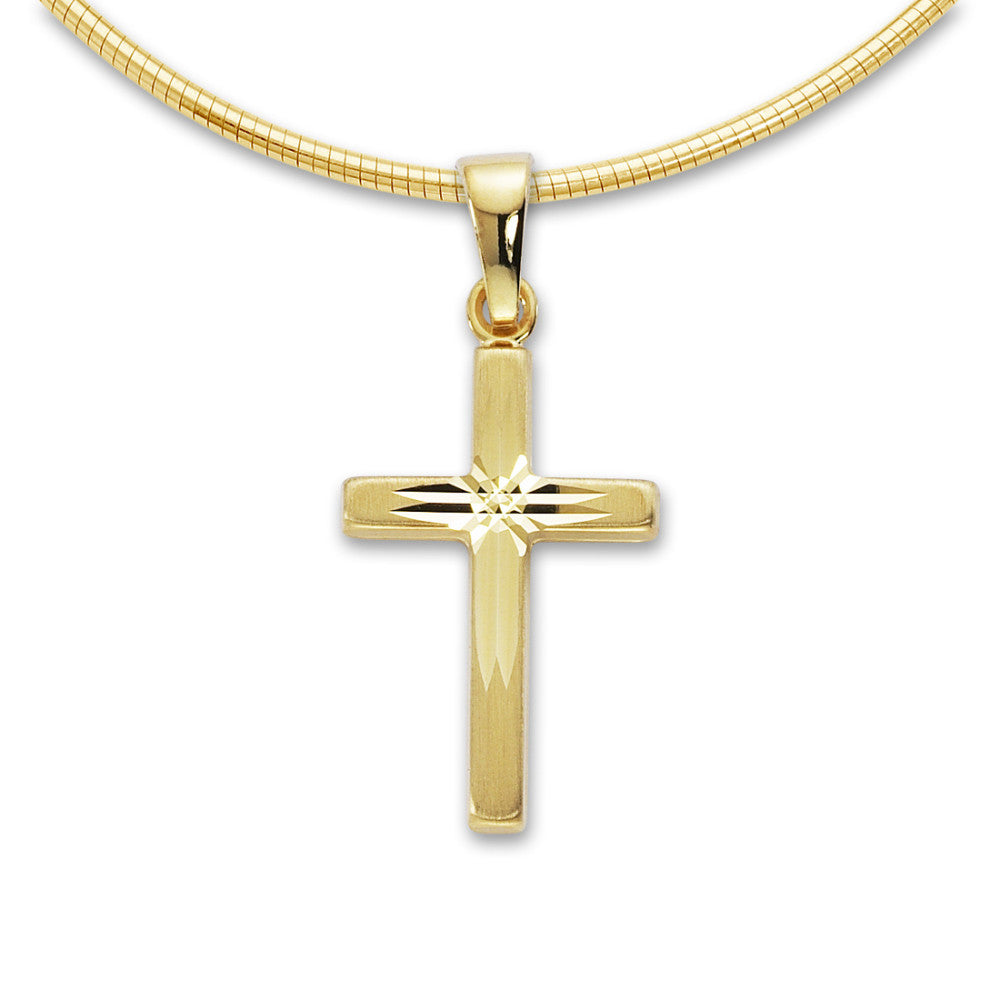 Anhänger 750/18 K Gelbgold Kreuz