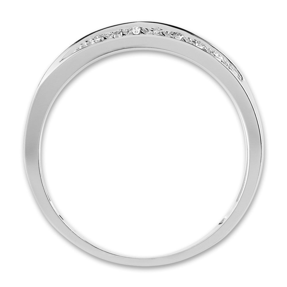 Fingerring 375/9 K Weissgold Diamant 0.07 ct, w-si