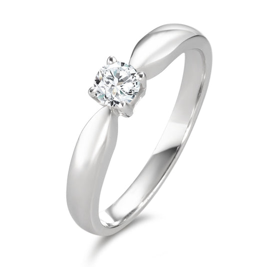 Solitär Ring 750/18 K Weissgold Diamant 0.20 ct, w-si