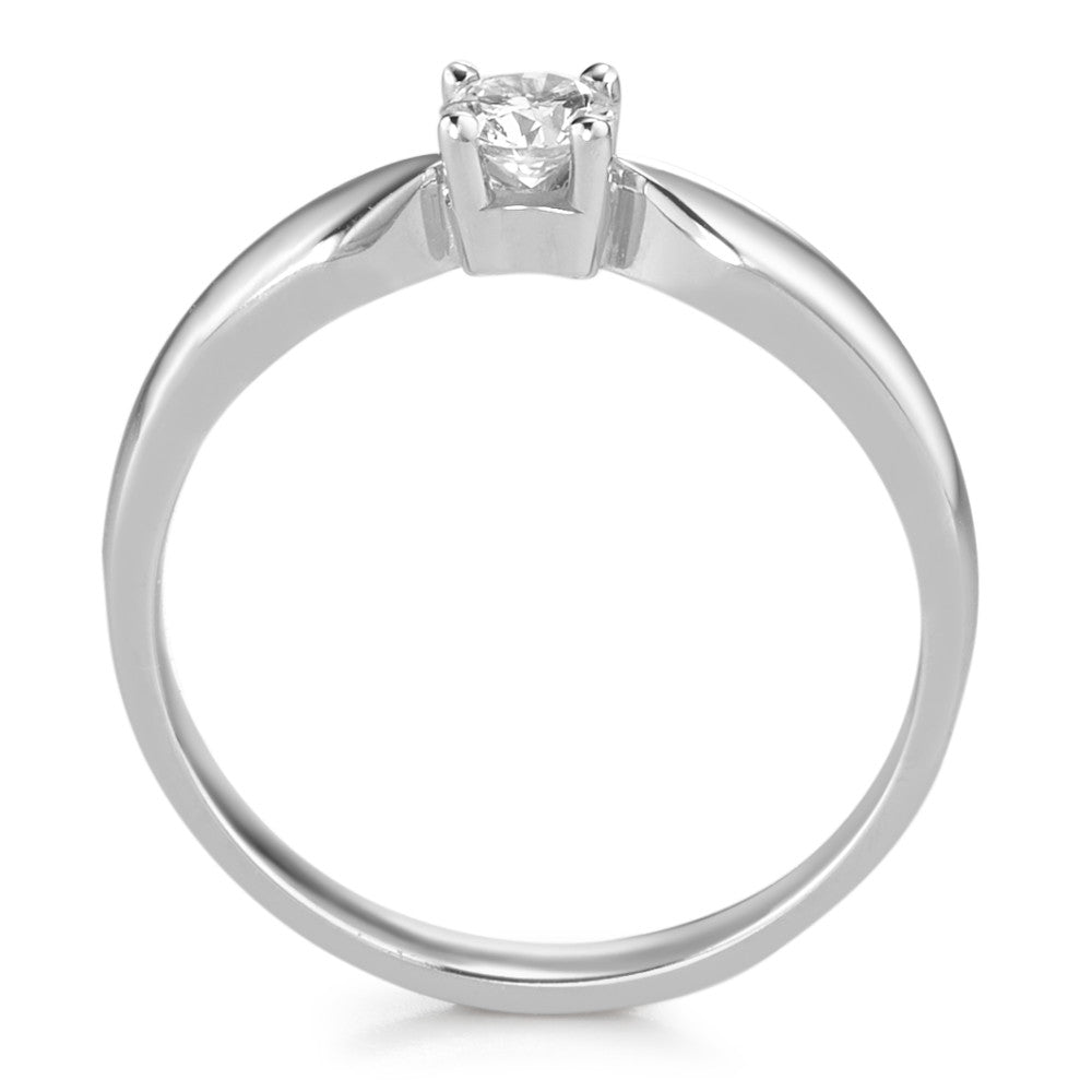 Solitär Ring 750/18 K Weissgold Diamant 0.20 ct, w-si