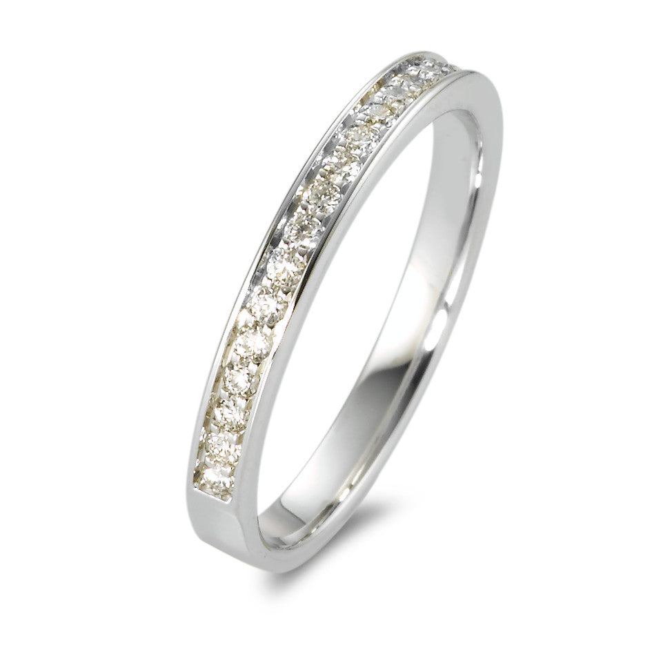 Memory Ring 750/18 K Weissgold Diamant 0.25 ct, 20 Steine, w-si