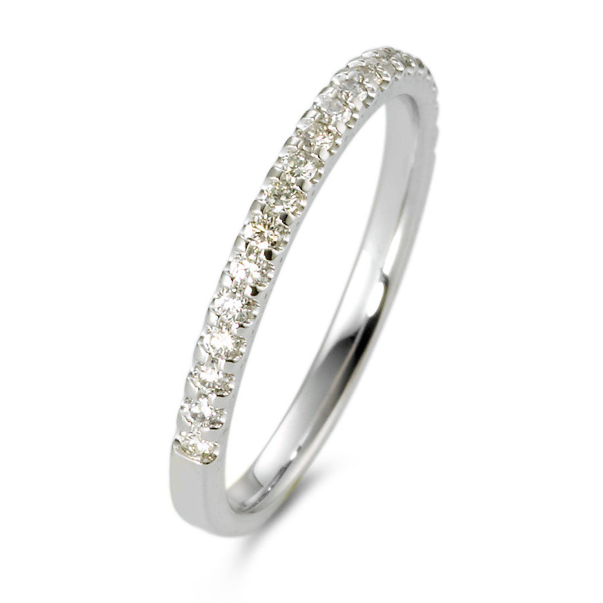 Memory Ring 750/18 K Weissgold Diamant 0.25 ct, 21 Steine, w-si