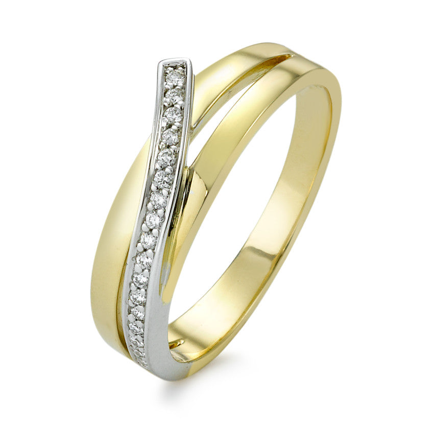 Fingerring 750/18 K Gelbgold Diamant 0.09 ct, w-si