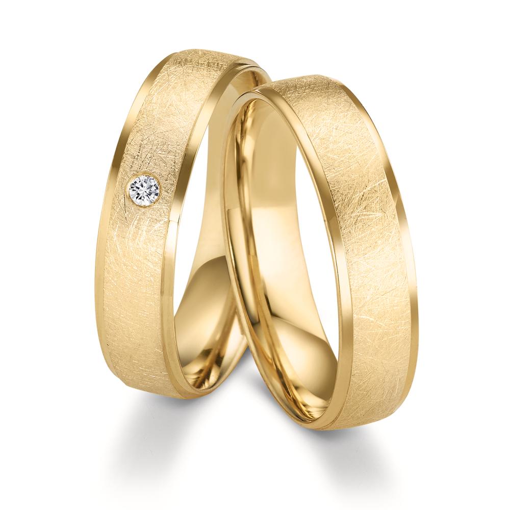 Partnerring 375/9 K Gelbgold Diamant 0.025 ct, w-si