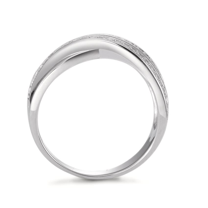 Fingerring Silber Zirkonia rhodiniert