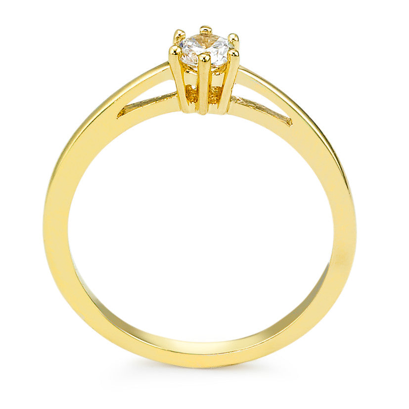 Solitär Ring Bronze Zirkonia vergoldet 3 Micron