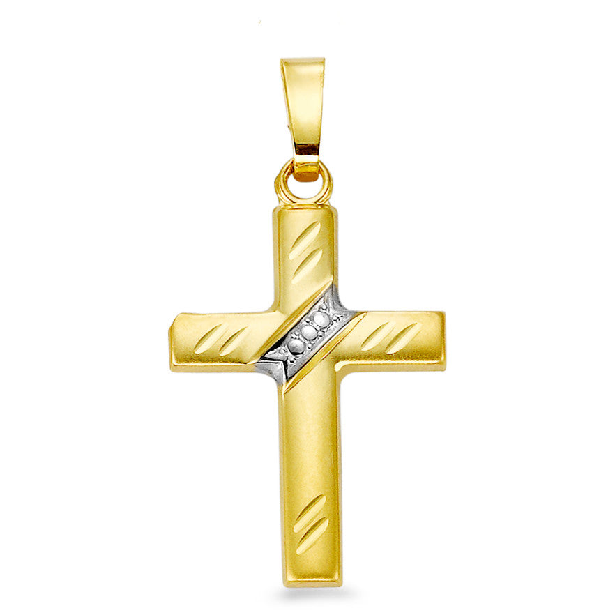 Anhänger 750/18 K Gelbgold Kreuz