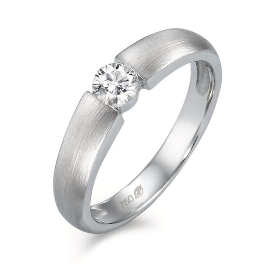 Solitär Ring 750/18 K Weissgold Diamant weiss, 0.20 ct, w-si Ø3.8 mm