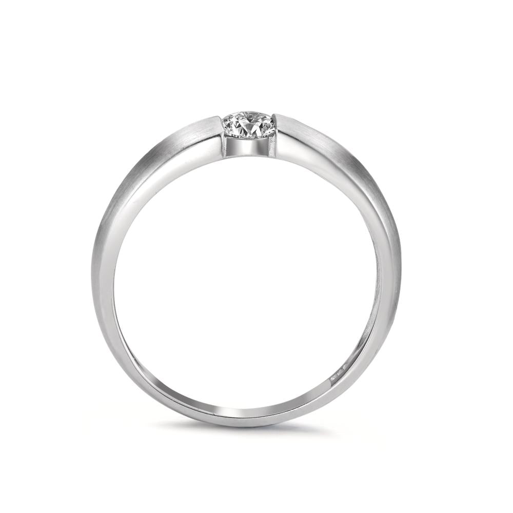 Solitär Ring 750/18 K Weissgold Diamant weiss, 0.20 ct, w-si Ø3.8 mm