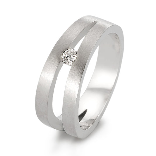 Fingerring 950 Platin Diamant 0.12 ct, w-si