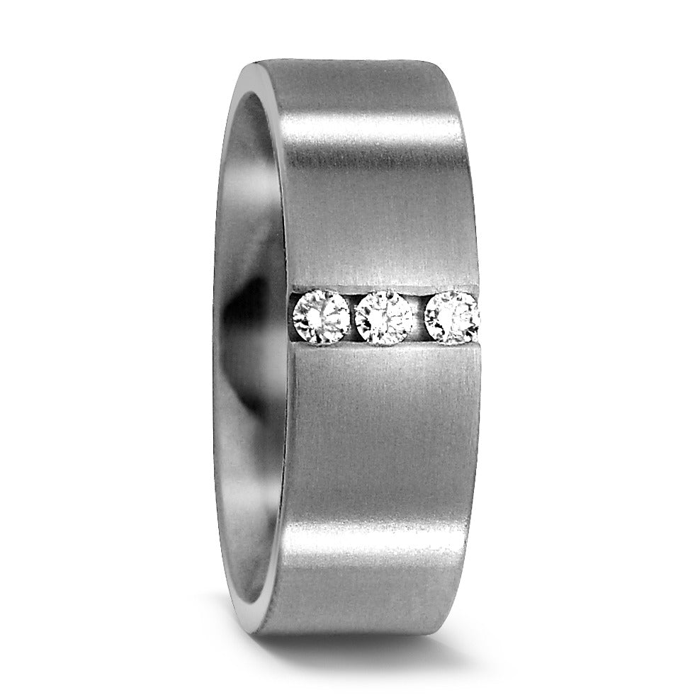 Partnerring Titan Diamant 0.09 ct, 3 Steine, w-si