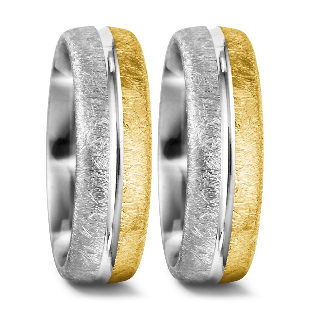 Partnerring 750/18 K Gelbgold, 750/18 K Weissgold