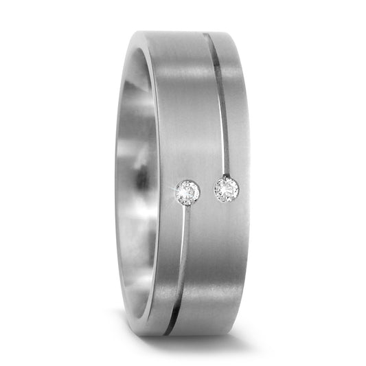 Partnerring Titan Diamant 0.03 ct, 2 Steine, w-si