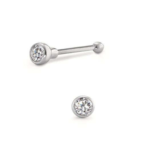 Nasenstecker 750/18 K Weissgold Diamant 0.01ct ØDiamant 1.5 mm