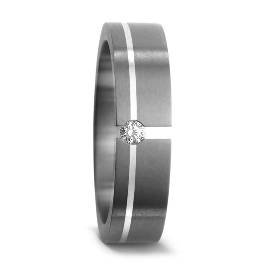 Partnerring Titan, Silber Diamant 0.05 ct, w-si