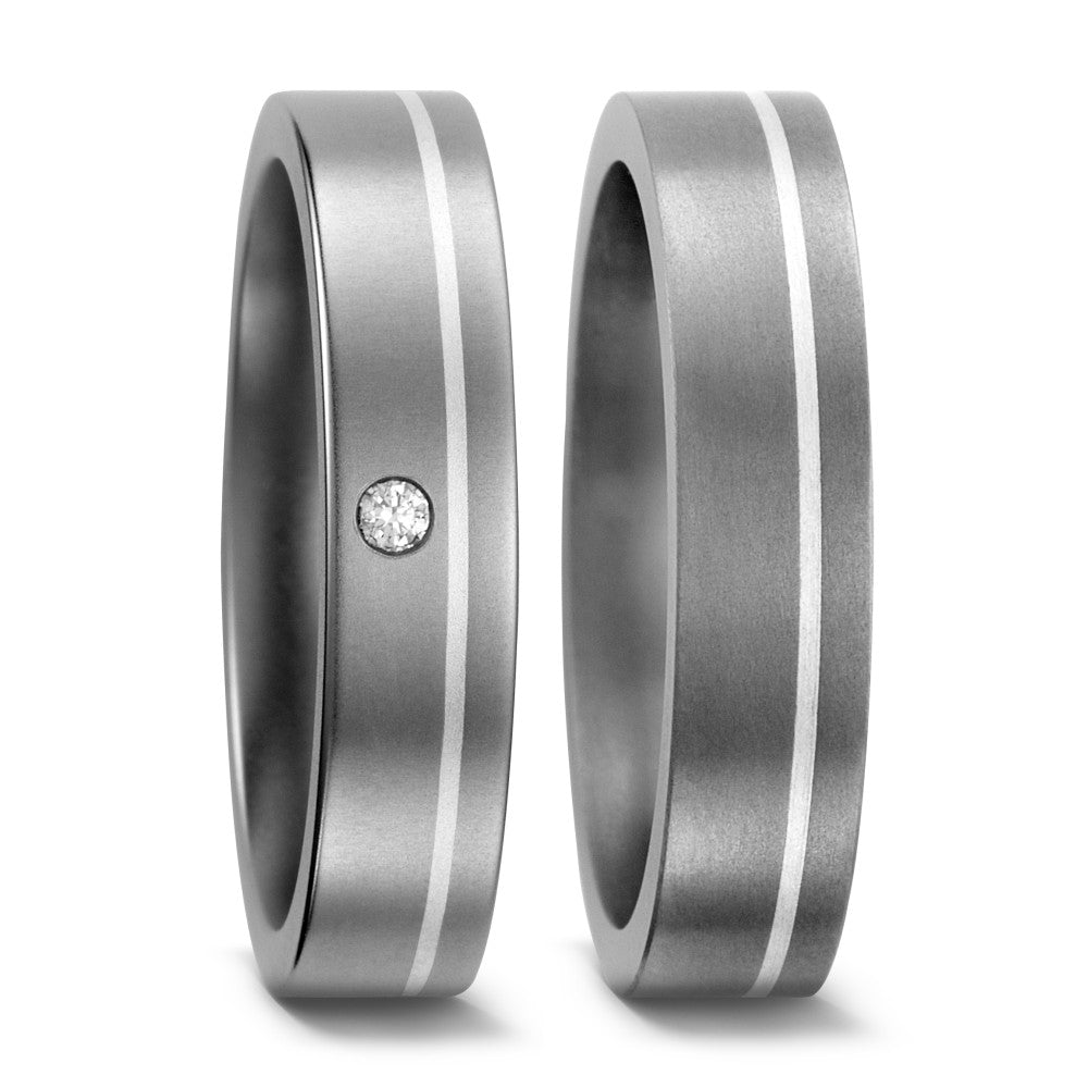 Partnerring Titan, Silber Diamant 0.03 ct, w-si