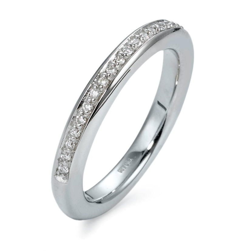 Memory Ring 750/18 K Weissgold Diamant 0.18 ct, 29 Steine, w-si