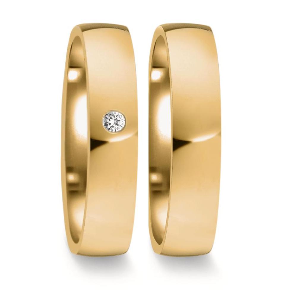 Partnerring 750/18 K Gelbgold Diamant 0.02 ct, w-si