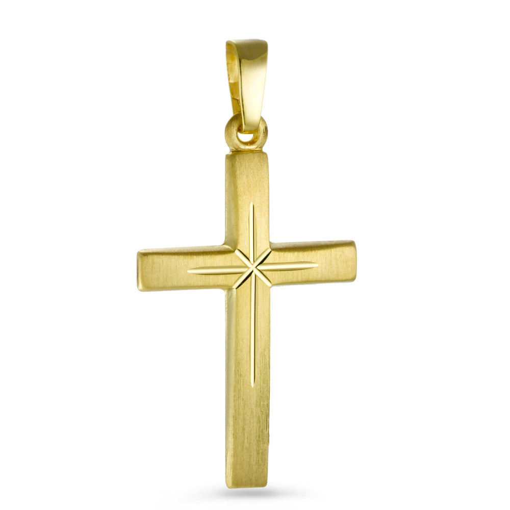 Anhänger 750/18 K Gelbgold Kreuz