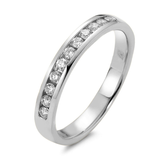 Memory Ring 750/18 K Weissgold Diamant 0.25 ct, 11 Steine, w-si