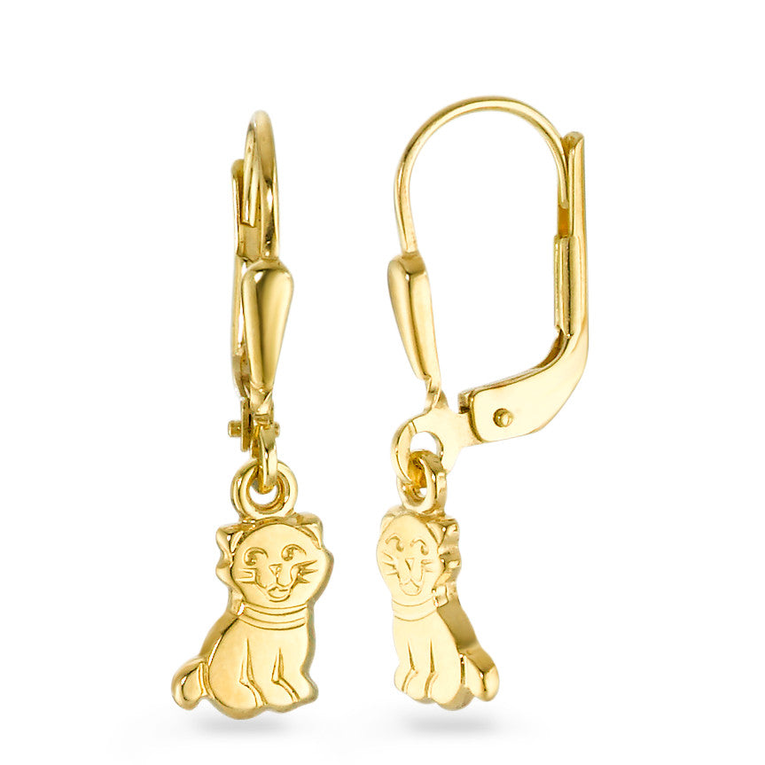 Ohrhänger 750/18 K Gelbgold Katze