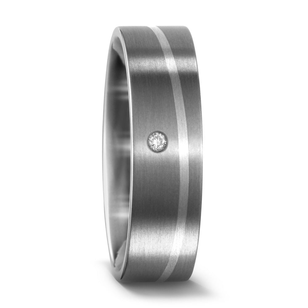 Partnerring Titan, 950 Palladium Diamant 0.02 ct, w-si