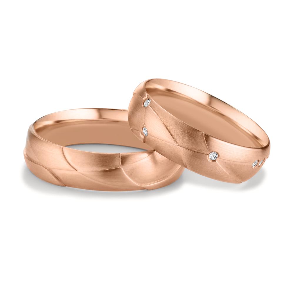 Partnerring 750/18 K Rosegold Diamant 0.06 ct, 6 Steine, tw-si