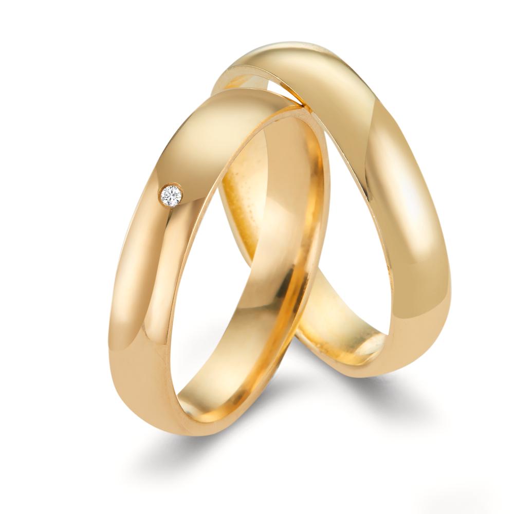 Partnerring 375/9 K Gelbgold Diamant 0.01 ct, w-si