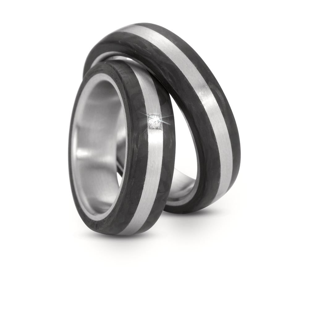 Partnerring Edelstahl, Carbon