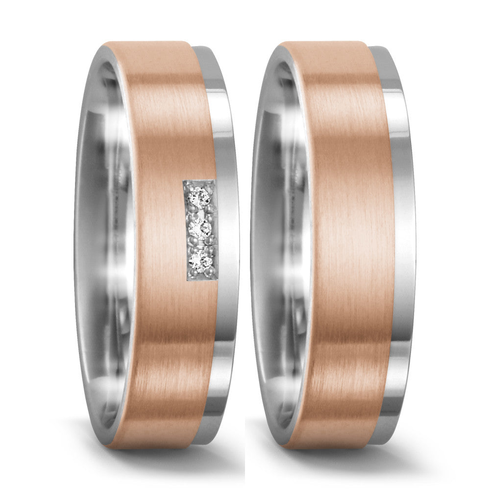 Partnerring 750/18 K Weissgold, 750/18 K Rosegold