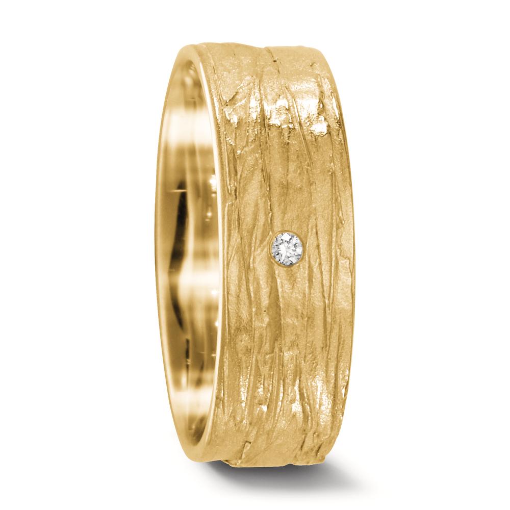 Partnerring 750/18 K Gelbgold Diamant 0.02 ct, w-si