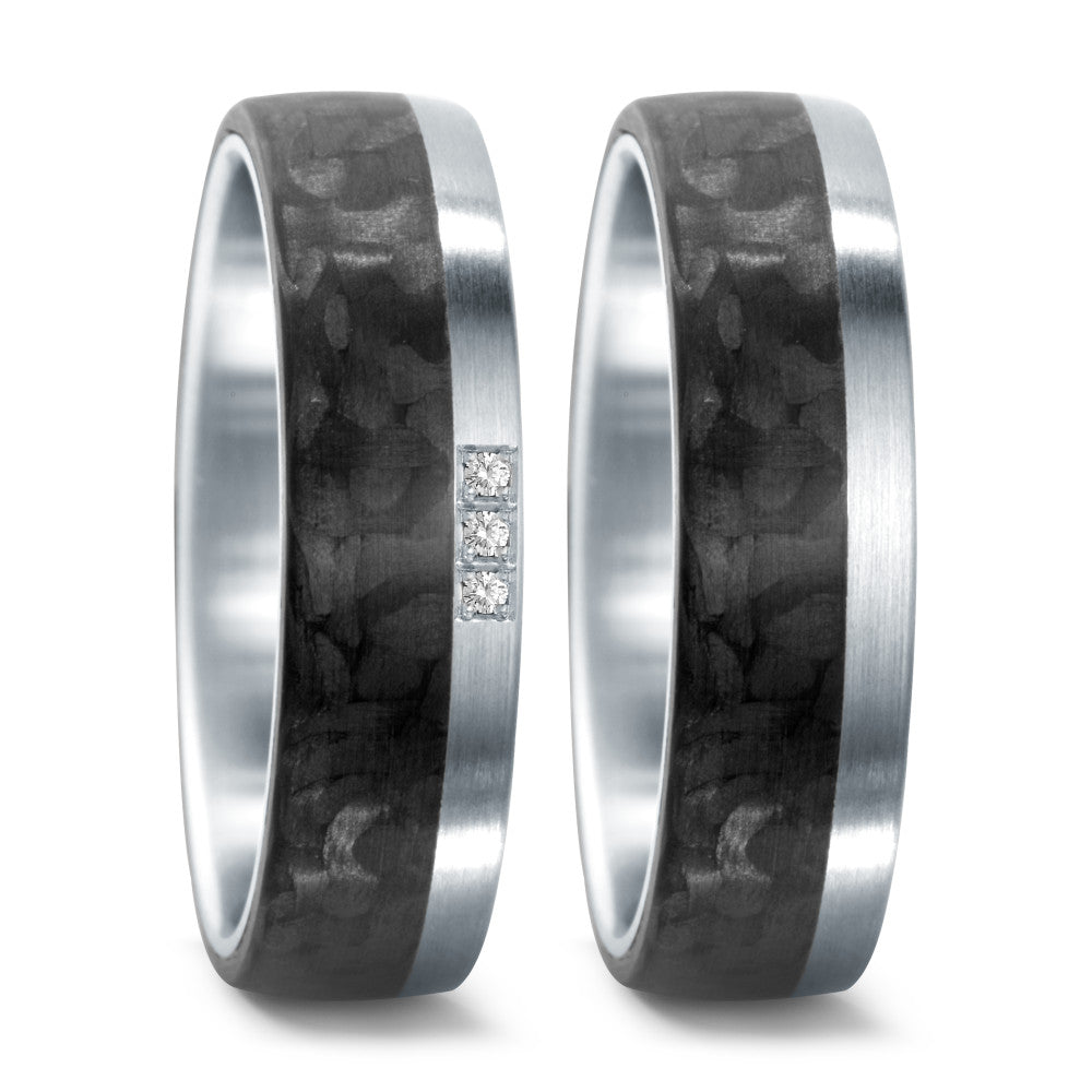 Partnerring Edelstahl, Carbon