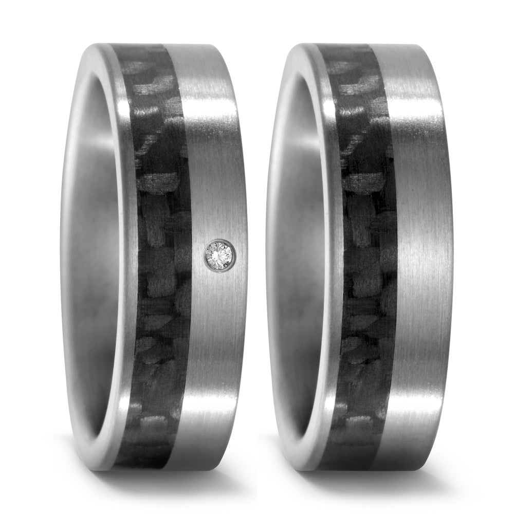 Partnerring Titan, Carbon Diamant 0.02 ct, w-si