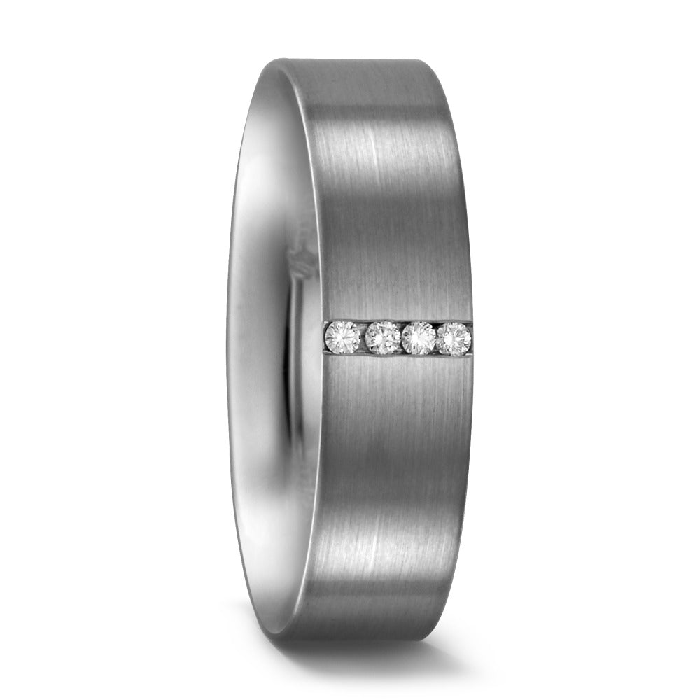 Fingerring 950 Palladium Diamant 0.04 ct, 4 Steine, tw-si