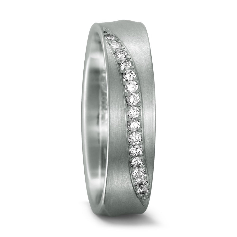 Partnerring 950 Platin Diamant 0.15 ct, 15 Steine, tw-si