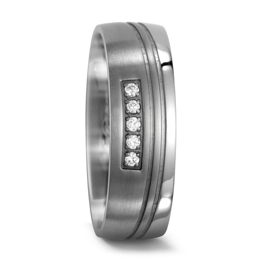 Partnerring Titan Zirkonia 5 Steine